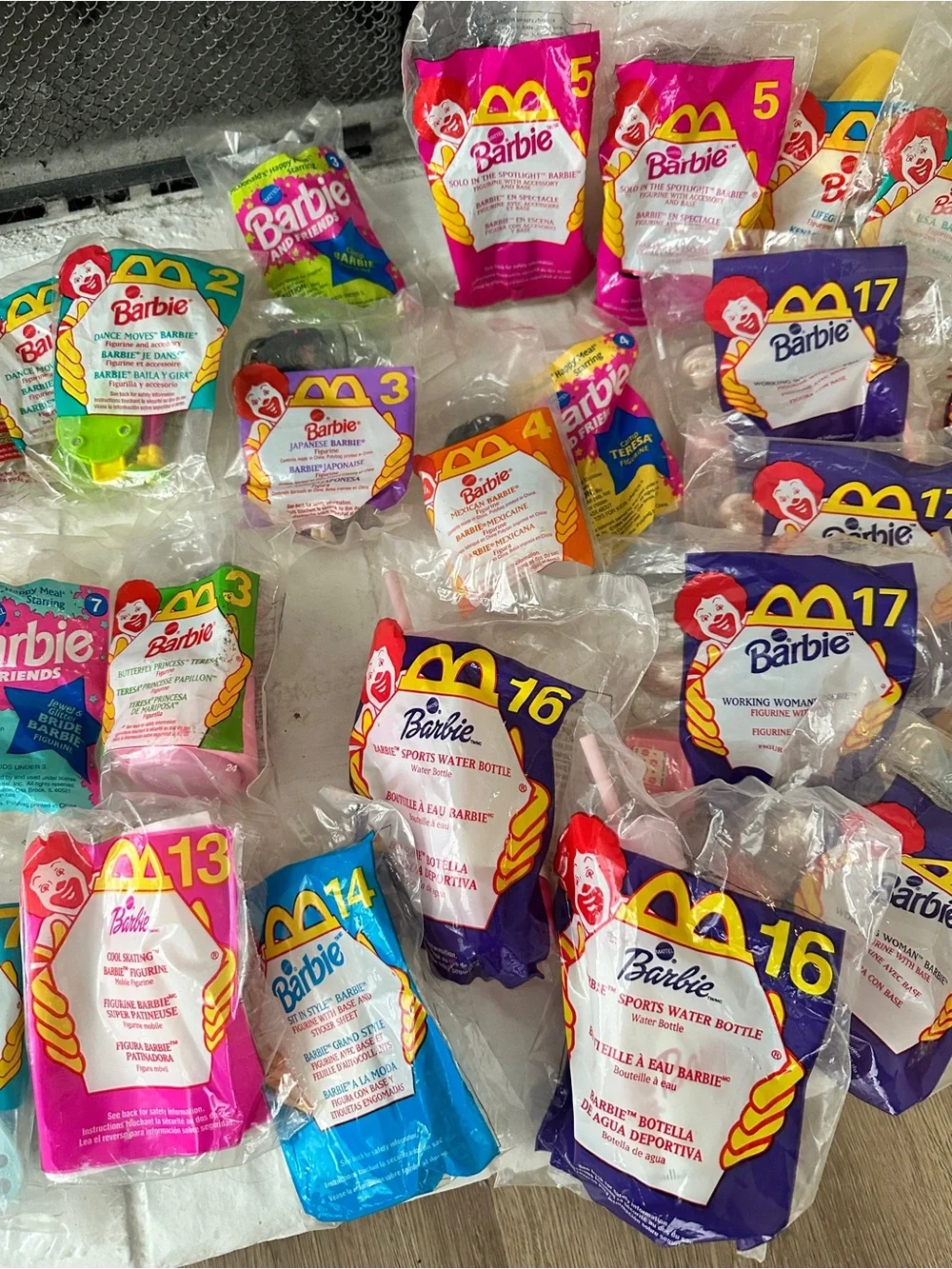 McDonald's Happy Meal Toys Bags Barbie Tarzan Mickey Ty Lot- 40 See All Pictures